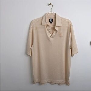 Footjoy FJ Men’s Short Sleeve Golf Polo Shirt Orange Striped M Tampa bay